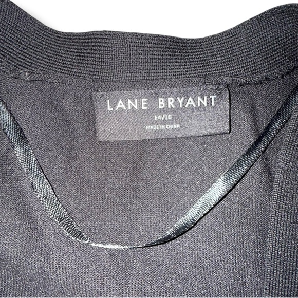 LANE BRYANT Modern Long-Sleeve Open-Front Cardigan - Black 14/16 - Picture 6 of 11